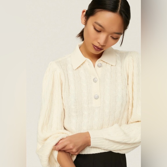 Ronny Kobo Collection Sweaters - Ronny Kobo Collective collared cable knit sweater size small